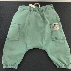 Mint Green Joggers with Elastic Waistband and Cuffs